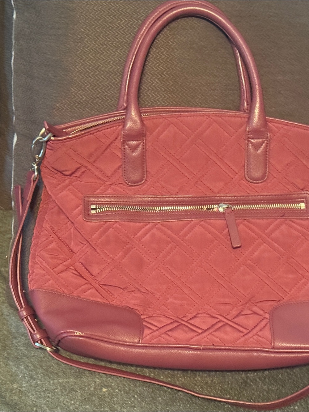 Vera Bradley Quilted Hobo Satchel in Wine